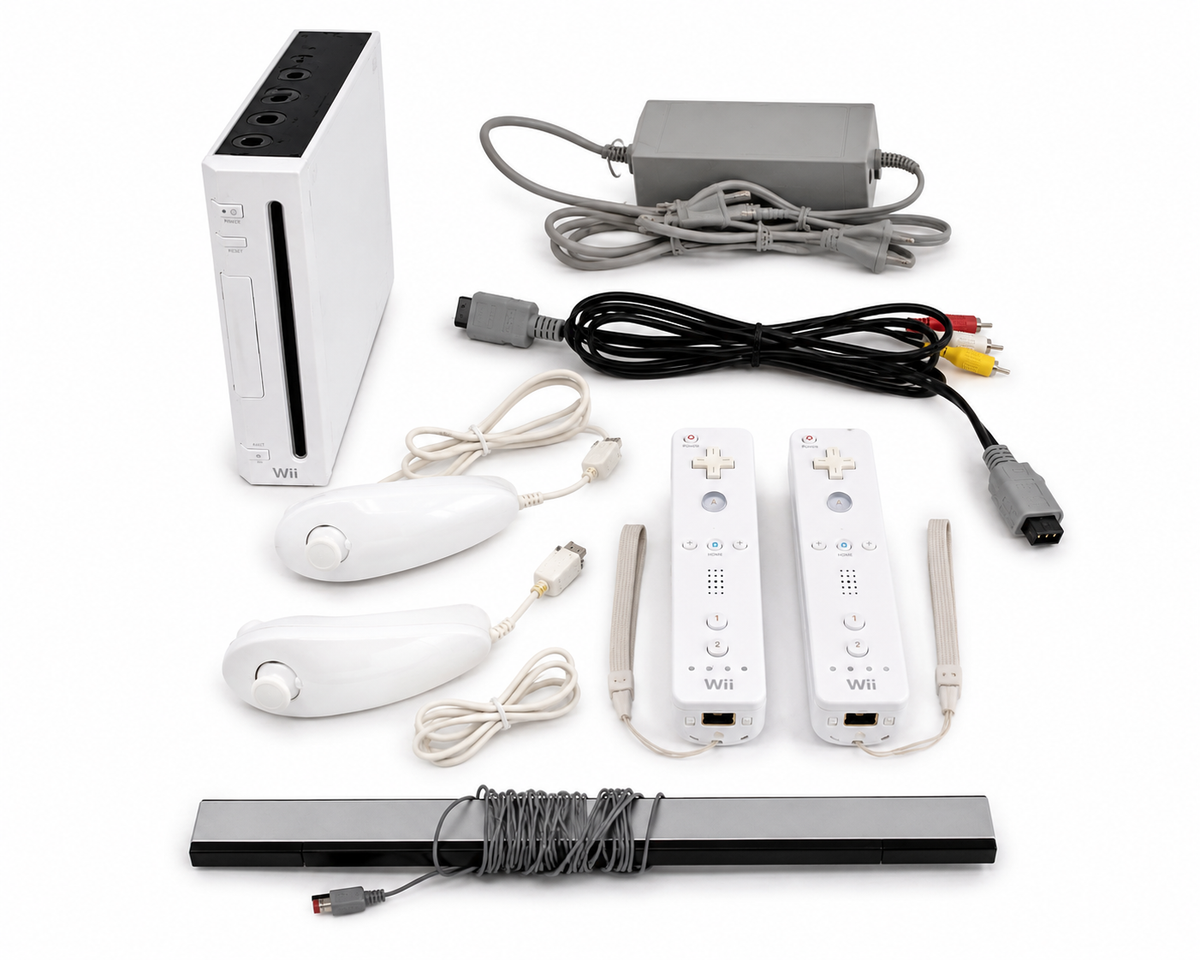 Nintendo Wii complète avec 2 manettes, 2 Nunchuks et accessoires