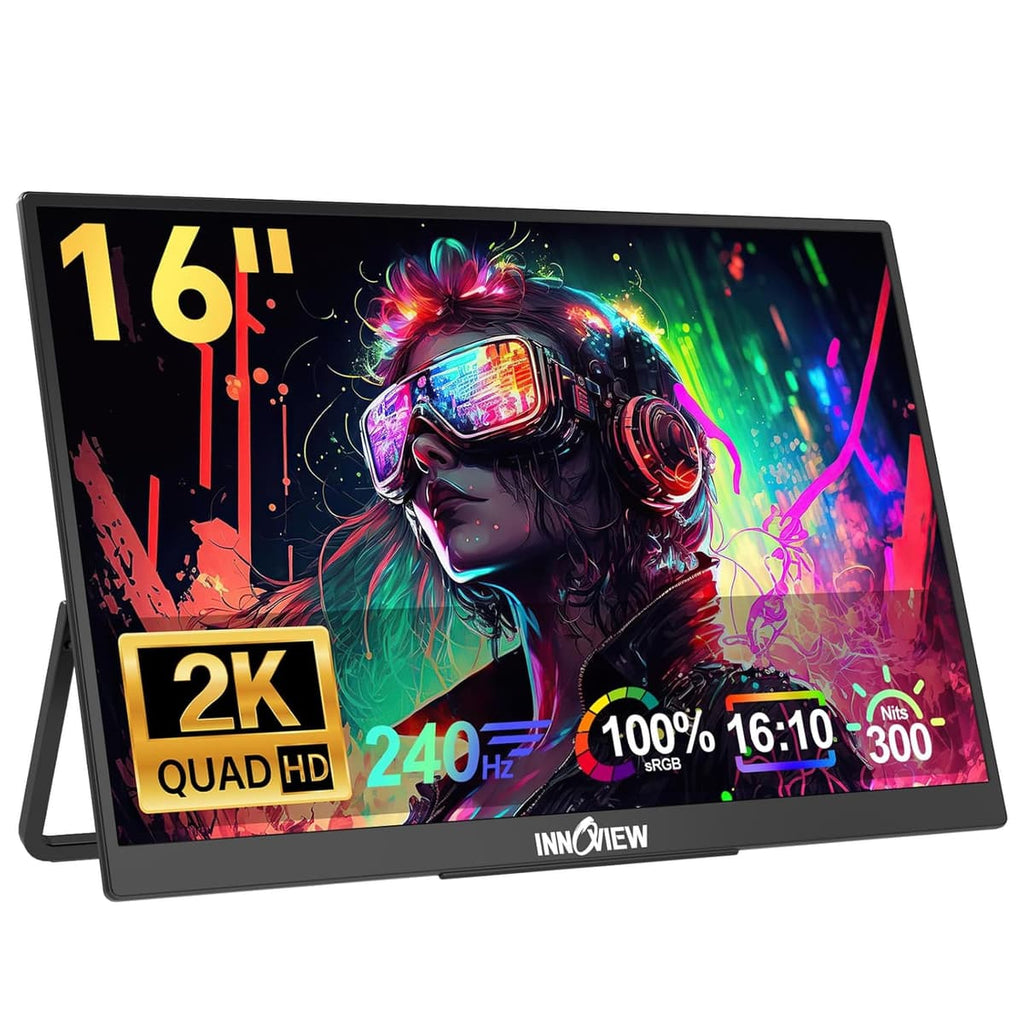 InnoView 16" 2K QHD 120Hz Portable Monitor — USB-C / HDMI