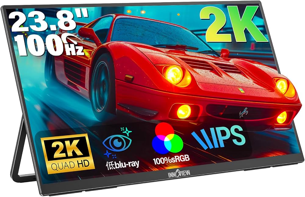 Moniteur portable InnoView 23,8 po 2K QHD 100Hz — USB-C / HDMI