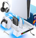 Station de refroidissement OIVO PS5 — support avec chargeur manettes LED (Blanc)