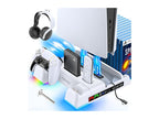 Station de refroidissement OIVO PS5 — support avec chargeur manettes LED (Blanc)