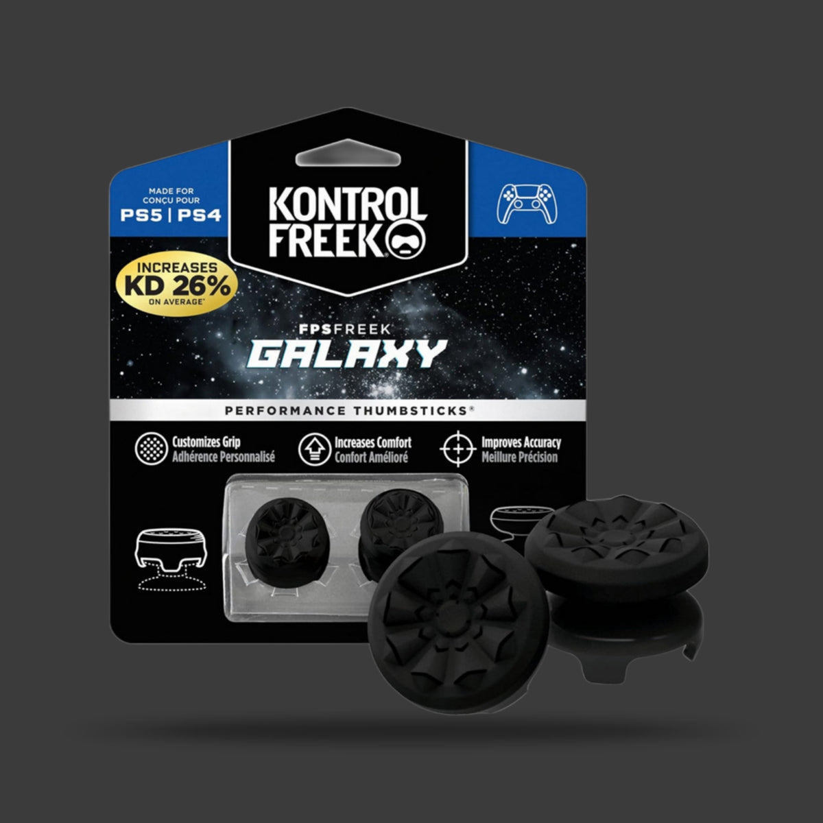KontrolFreek FPS Freek Galaxy Black — embouts joysticks PS4/PS5