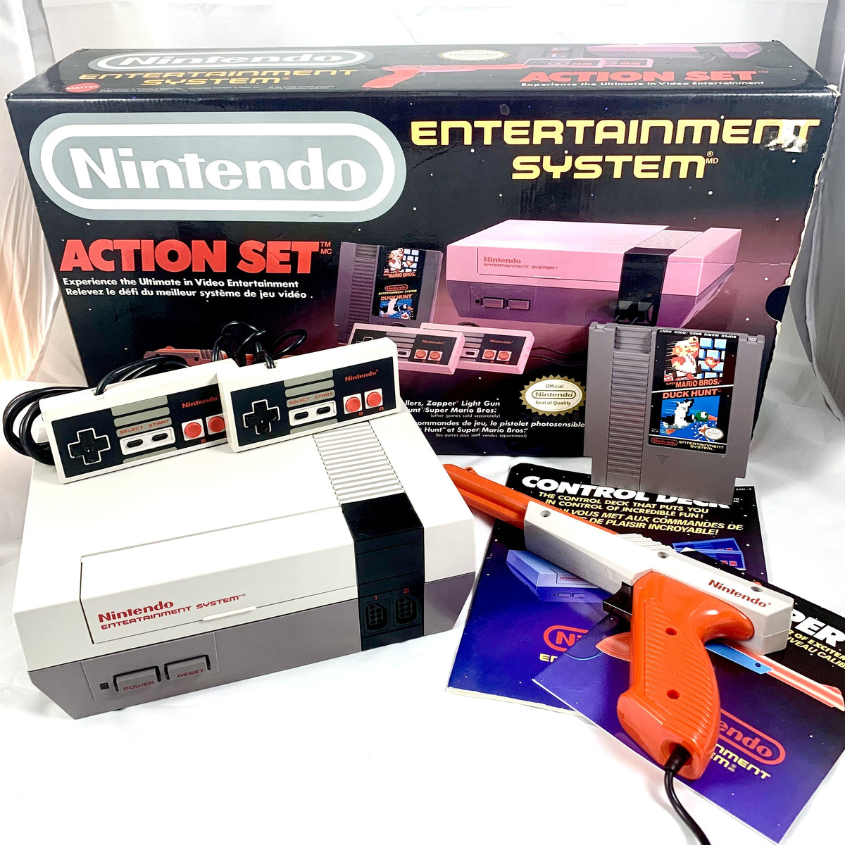 Nintendo NES Action Set – Console en boîte originale d'occasion testée et vérifiée