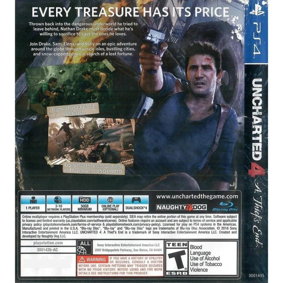 Uncharted 4: A Thief's End — PS4